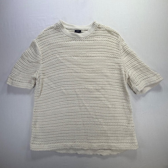 Abercrombie & Fitch Sweaters - Abercrombie & Fitch Woman's Cropped Short Sleeve Knit Sweater Off White‎ Size L